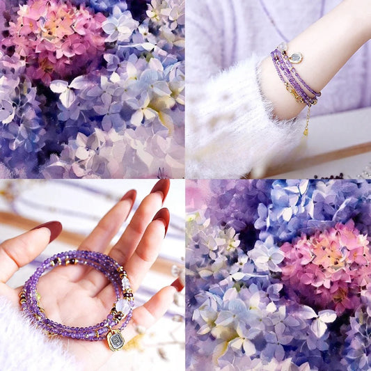 【Fire Element Bracelets-Amethyst】Fire Element, Natural Amethyst Bracelet, Stone of Calmness, Stone of Grace