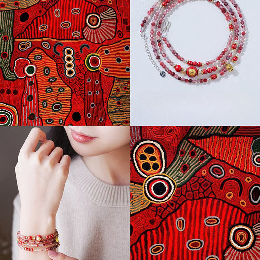 【Five Element Bracelets-Cinnabar】Fire Energy, Natural Cinnabar Bracelet, Stone of Safeguard, Stone of Positivity